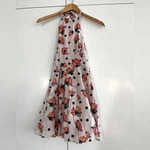 Free People Halter Style Mini Sundress - Pink Polkadot XS